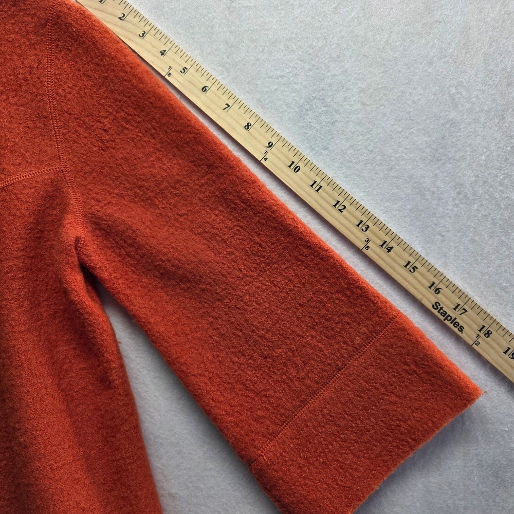 SANDRO Med Orange Wool Collarless Button Front‎ Cropped Jacket Boho Gypsy - Picture 4 of 9
